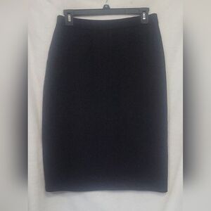 St. John Women's Ribbed Santiago Knit Black Skirt Elastic Waist Pockets Size P-L